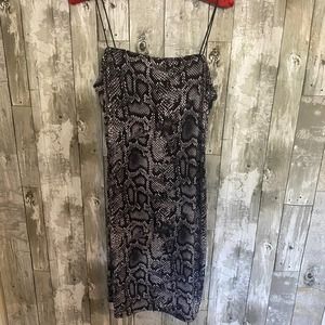 Derek Heart black snake skin  print mini spaghetti strap dress L